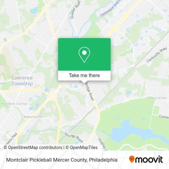Montclair Pickleball Mercer County map
