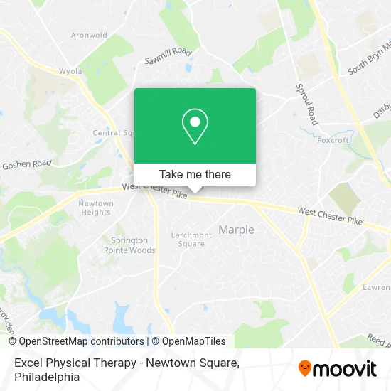 Excel Physical Therapy - Newtown Square map
