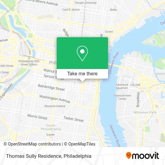 Thomas Sully Residence map
