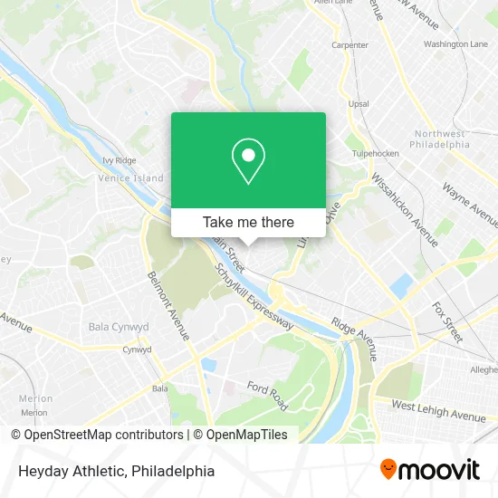 Heyday Athletic map