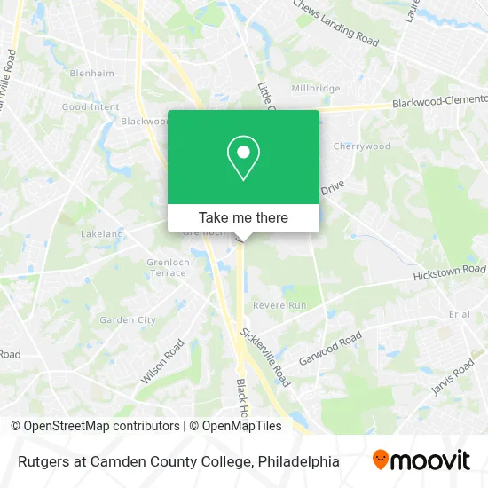 Rutgers at Camden County College map