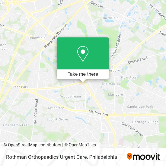 Rothman Orthopaedics Urgent Care map