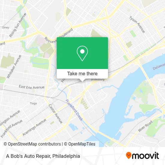 A Bob's Auto Repair map