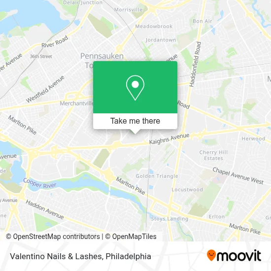 Valentino Nails & Lashes map