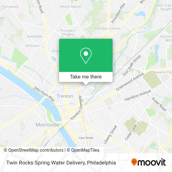 Twin Rocks Spring Water Delivery map