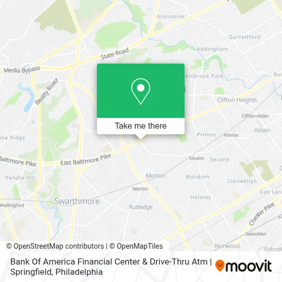 Bank Of America Financial Center & Drive-Thru Atm | Springfield map