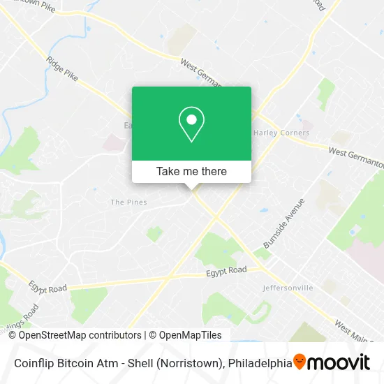 Coinflip Bitcoin Atm - Shell (Norristown) map