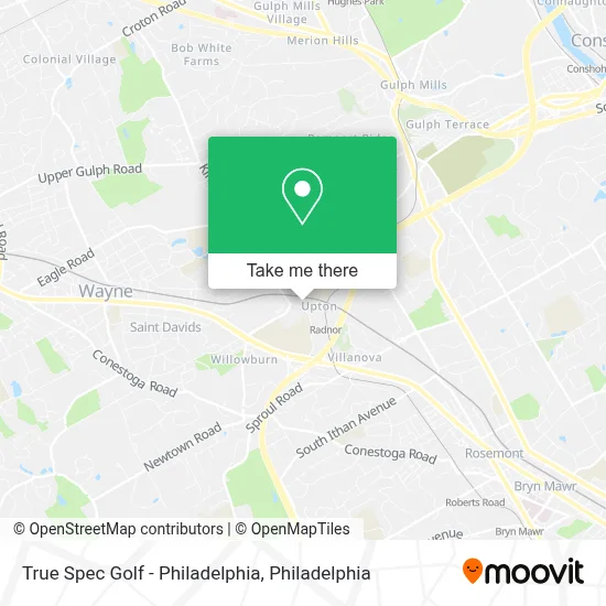 True Spec Golf - Philadelphia map