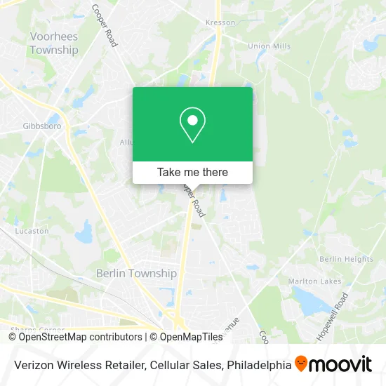 Verizon Wireless Retailer, Cellular Sales map
