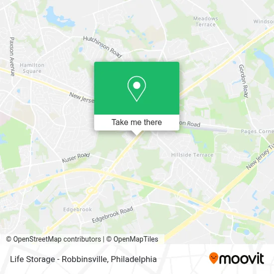 Life Storage - Robbinsville map