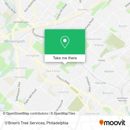 O'Brien's Tree Services map
