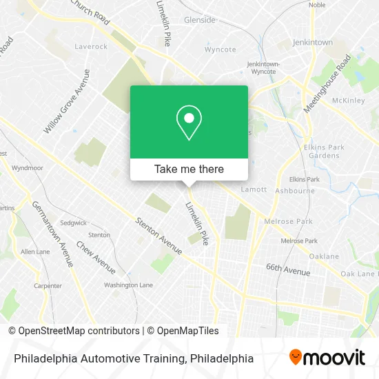Philadelphia Automotive Training map