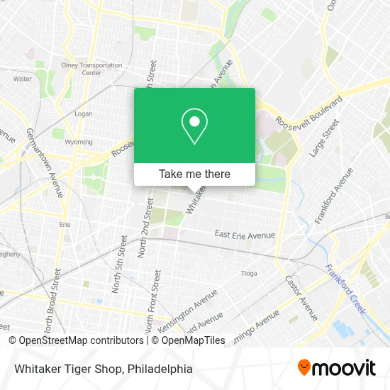 Whitaker Tiger Shop map