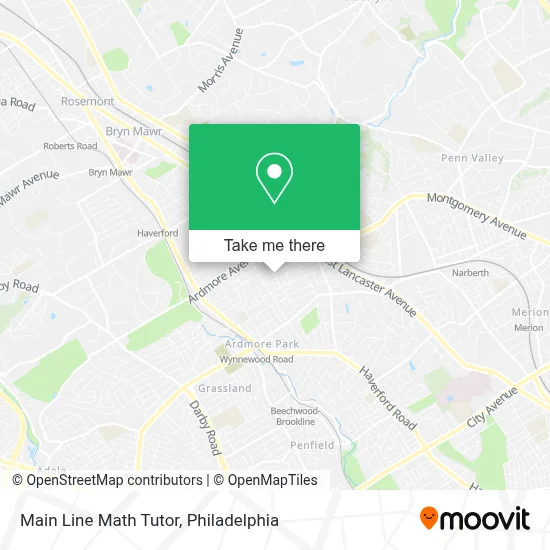 Main Line Math Tutor map