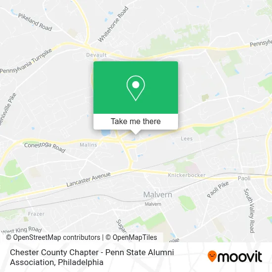Chester County Chapter - Penn State Alumni Association map
