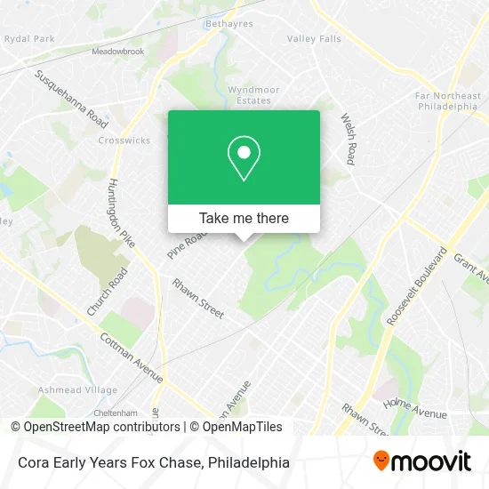 Cora Early Years Fox Chase map