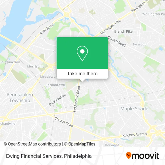 Ewing Financial Services map