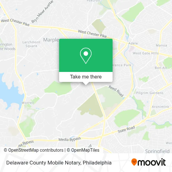 Delaware County Mobile Notary map