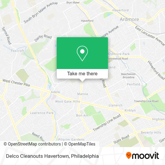 Delco Cleanouts Havertown map
