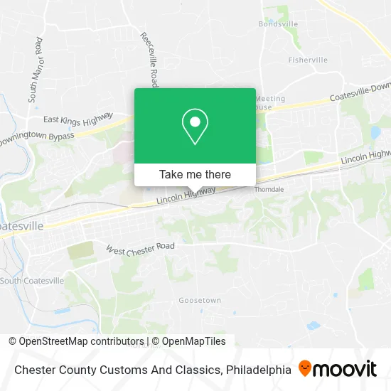 Chester County Customs And Classics map