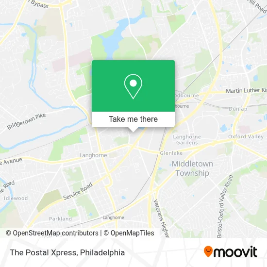 The Postal Xpress map
