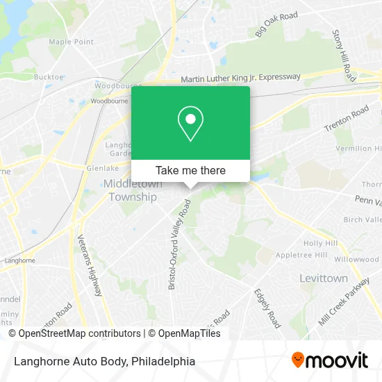 Langhorne Auto Body map