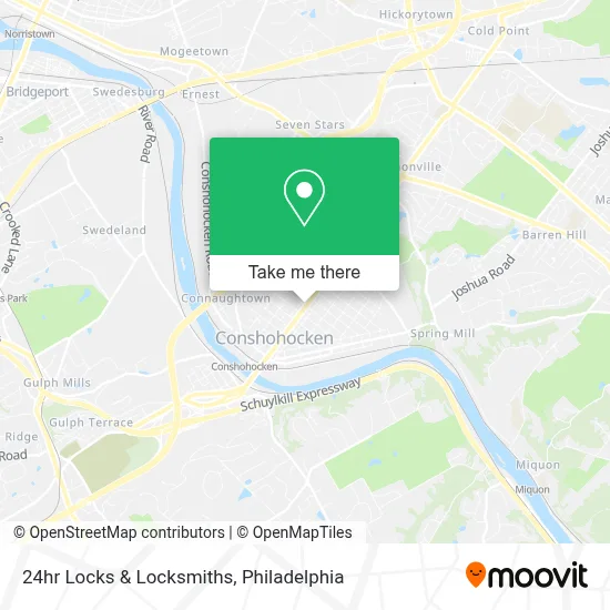 24hr Locks & Locksmiths map