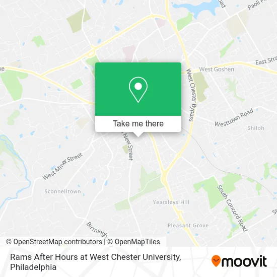 Rams After Hours at West Chester University map