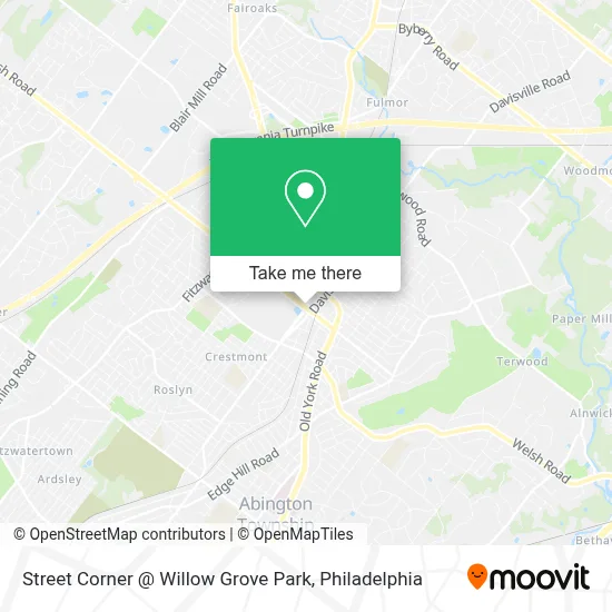 Street Corner @ Willow Grove Park map
