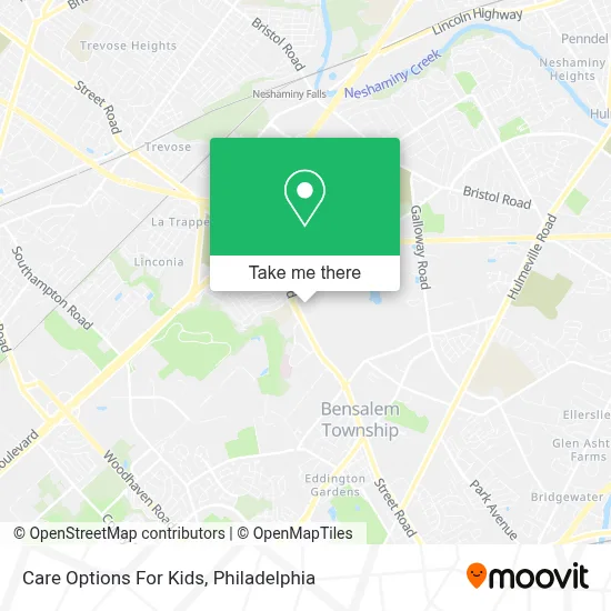 Care Options For Kids map