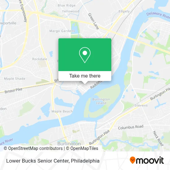 Lower Bucks Senior Center map