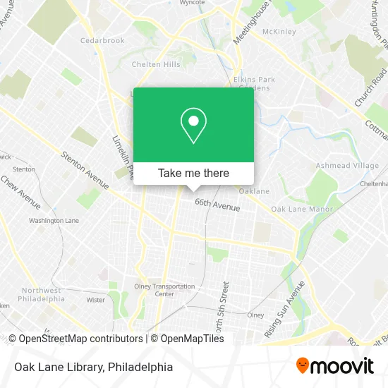 Oak Lane Library map