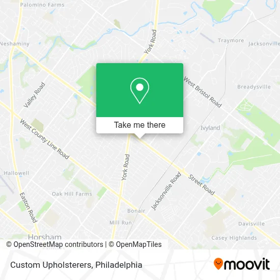 Custom Upholsterers map