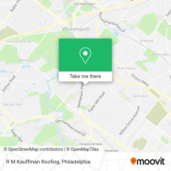 R M Kauffman Roofing map
