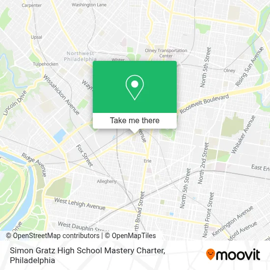 Simon Gratz High School Mastery Charter map