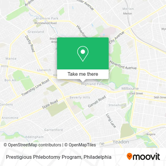 Prestigious Phlebotomy Program map