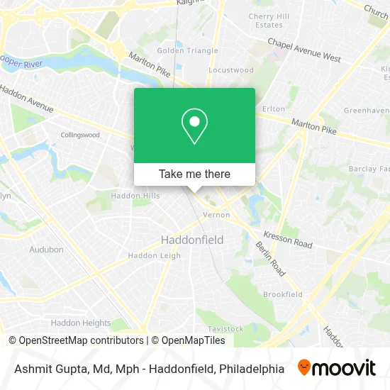 Ashmit Gupta, Md, Mph - Haddonfield map