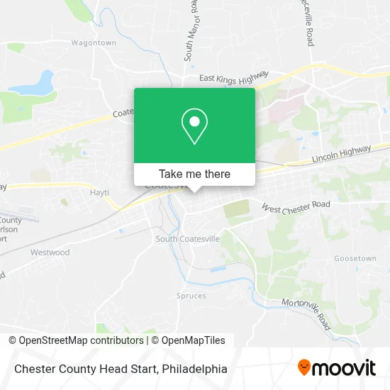 Chester County Head Start map