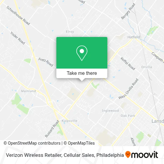 Verizon Wireless Retailer, Cellular Sales map