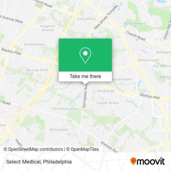 Select Medical map