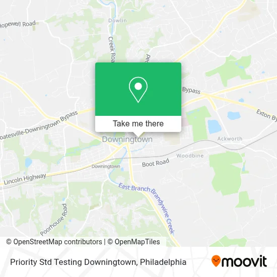 Priority Std Testing Downingtown map