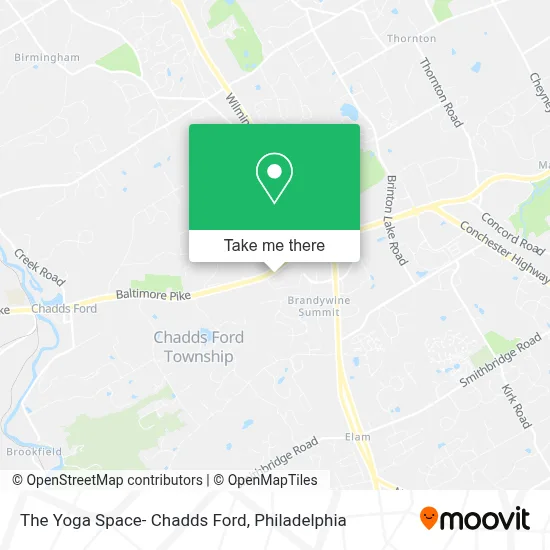 The Yoga Space- Chadds Ford map