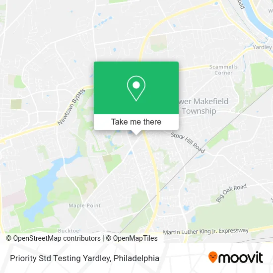 Priority Std Testing Yardley map