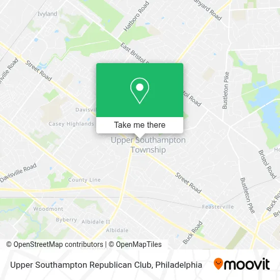 Upper Southampton Republican Club map