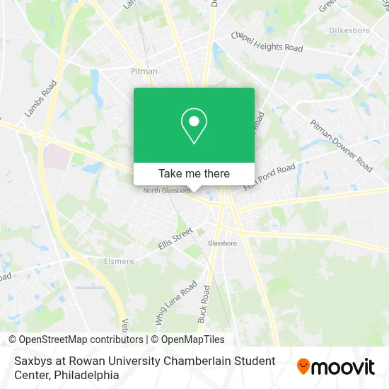 Saxbys at Rowan University Chamberlain Student Center map