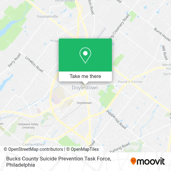 Bucks County Suicide Prevention Task Force map