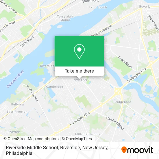 Riverside Middle School, Riverside, New Jersey map