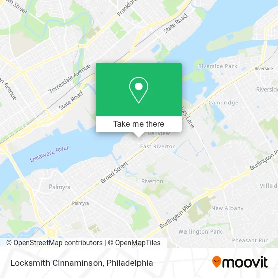 Locksmith Cinnaminson map