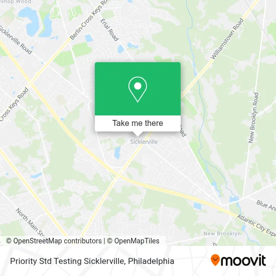 Priority Std Testing Sicklerville map