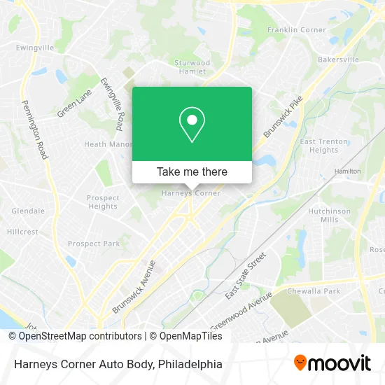 Harneys Corner Auto Body map